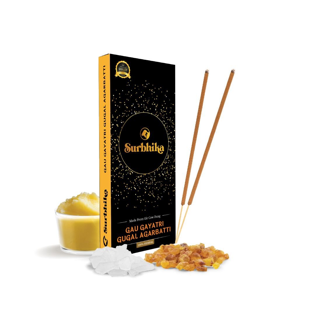 A-Gau-Gayatri-Agarbatti-Premium-Natural-Dhoop-Charcoal-Free-Surbhika-1.jpg Gau Gayatri Gugal Incense Stick - Image 1