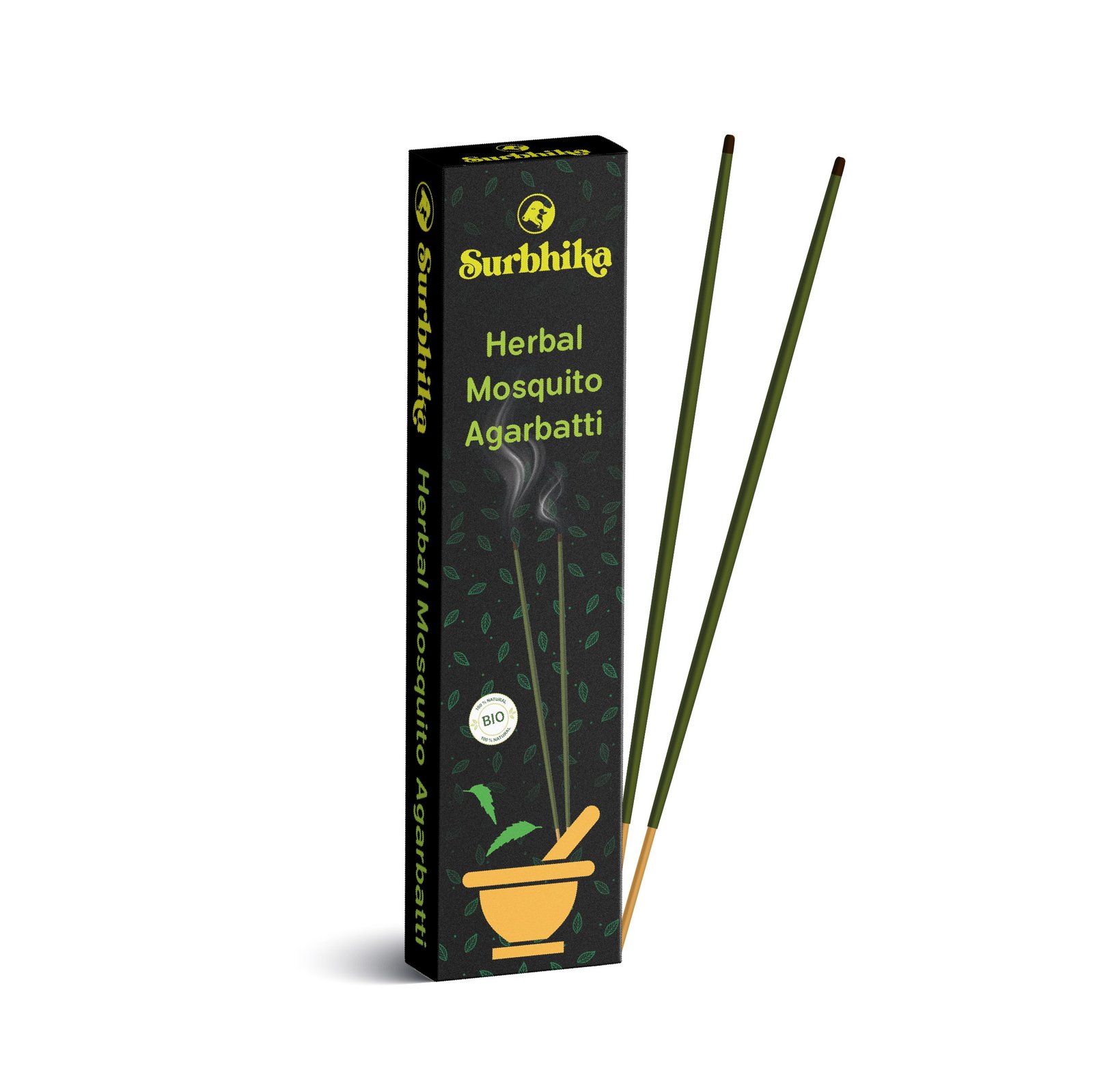 A-Mosquito-herbal-Agarbatti-Incence-stick-12-natural-Surbhika-01.jpg Herbal Mosquito Agarbatti 12 Inch - Image 1