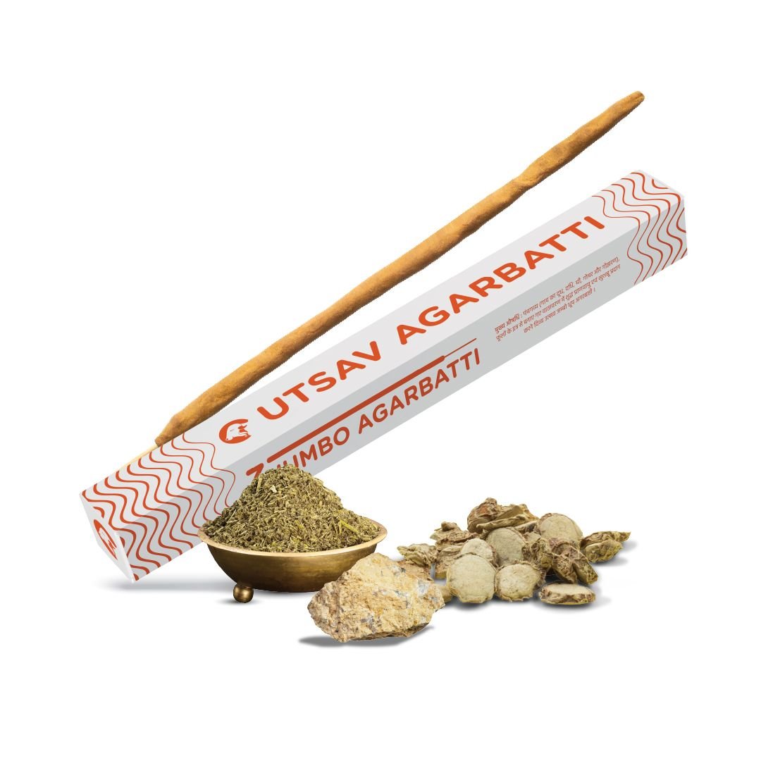 A-Utsav-Jumbo-Agarbatti-Dhoop-Charcoal-Free-Surbhika-1.jpg Utsav Jumbo Agarbatti 16 inch - Image 1